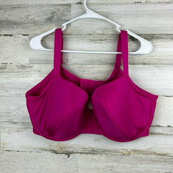 Cacique Women’s Plus 44F Pink Lightly Lined Balconette Bra Underwire NEW - Picture 1 of 6